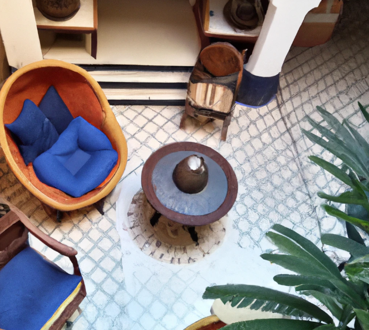 Image du jardin d'un riad à marrakech